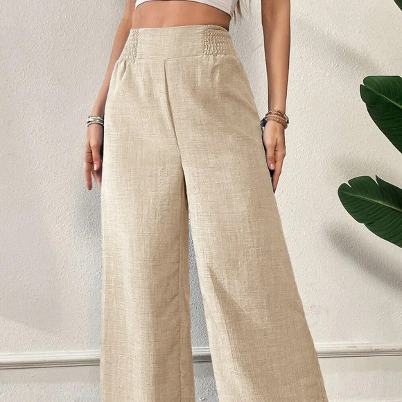 Apricot Casual Women's Waist Wide Leg Pants - Picture 1 of 6